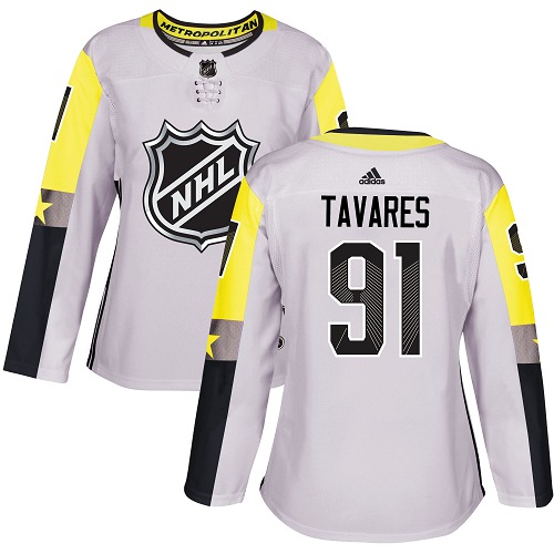 Adidas New York Islanders #91 John Tavares Gray 2018 All-Star Metro Division Authentic Women Stitched NHL Jersey